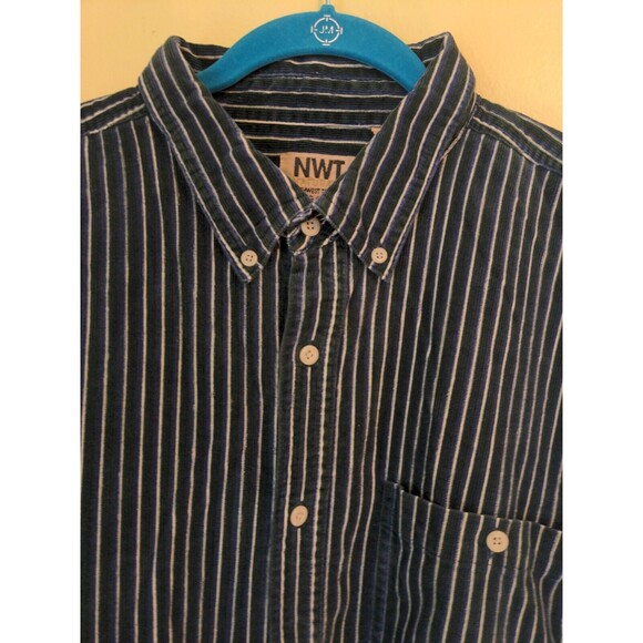 Vtg Northwest Territory Big Man Corduroy Shirt Men's 2XL Green Striped Outdoor - Picture 6 of 12